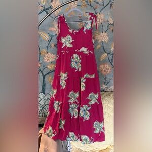 Faherty tropical tiered sleeveless lanai orchid midi dress XS